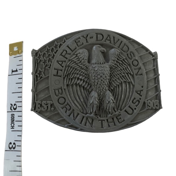 Vtg Harley Davidson Motorcycle 1970s Bald Eagle Made in USA Pewter Belt Buckle - Picture 10 of 10